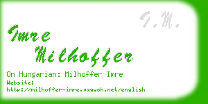 imre milhoffer business card